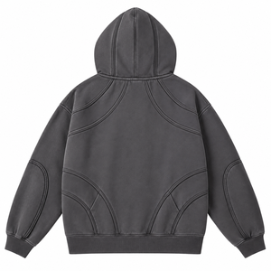 Men's Dark <b>Grey</b> <b>Zip</b> <b>Up</b> <b>Hoodie</b> Casual Regular Fit Solid Color Full <b>Zip</b> Sweatshirt - Product Image 2