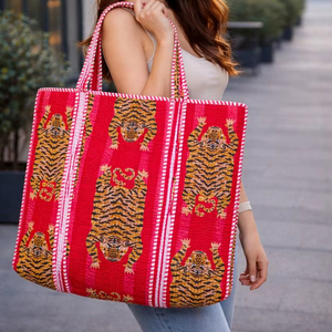 Handmade Block Printed Cotton Shoulder Tote Bag for Women Indian Quilted Eco-Friendly Shopping Tote Bags Holiday <b>Accessories</b> - Product Image 1