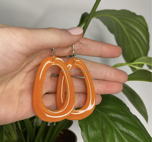 Vintage Acrylic Cc Shape Acetate Stud Tortoise Shell Hoop Geometric Resin Earrings <b>Statement</b> <b>Jewelry</b> New Arrival Earrings - Product Image 3