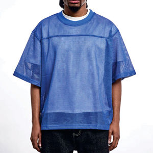 Fabricant de vêtements de football sur mesure de haute qualité, t-shirts de football, maillots de sport en mesh pour hommes, coupe ample et courte, style baseball et football. - Product Image 1