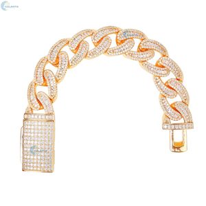 Iced Out Cuban Link Hip Hop Bracelet 18MM Lab Grown Diamond Baguette Cut Bracelet For Him <b>Rapper</b> Style Bracelet - Product Image 2