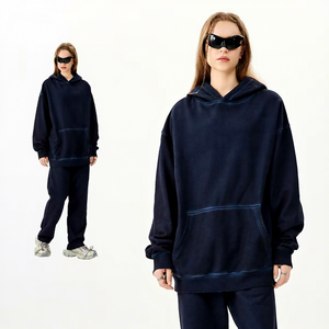 Sudadera con Capucha de Felpa Gruesa de 430G/450G para Hombre, Estilo Retro Vintage, con Bolsillo Tipo Canguro, 100% Algodón, Ropa Urbana Ecológica - Product Image 2