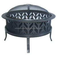 Table de foyer extérieur en fer solide avec revêtement noir résistant au feu Design classique écologique pour l'échauffement du patio