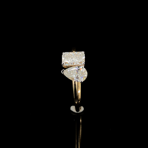 แหวนเพชรเลี้ยงสีชมพูและสีขาว รับรองโดย IGI ทอง 18K/14K/10K/950 สำหรับงานแต่งงานสำหรับผู้หญิง - Product Image 3