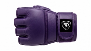 ถุงมือฝึกซ้อม MMA Dumela International EVO สีม่วง หนังแท้ ระบายอากาศได้ดี บรรจุภัณฑ์แบบกำหนดเอง คุณภาพสูง ป้องกันได้ทุกฤดู - Product Image 1