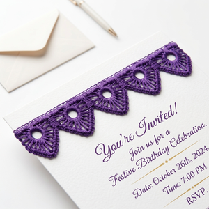 15mm Violet Geometric Guipure GPO Lace Trim Customizable Trusted Exporter 20 Meter Packing for Doll Wear Party Decor Gift <b>Boxes</b> - Product Image 1