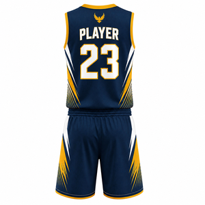 Tenue de basketball de haute qualité pour hommes, ensemble maillot et short personnalisés pour équipe, design sublimé, tissu respirant, vêtements d'entraînement sportif - Product Image 3