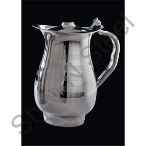 Jarra de Agua Plateada de Acero Inoxidable con Diseño de Tira Decorativa, Ecológica, Certificada por LFGB, Jarra para Fiestas con Aislamiento Térmico de 6 a 12 Horas - Product Image 4