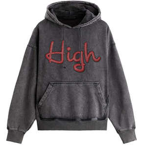 Sudadera con Capucha Oversize Unisex de Algodón y Forro Polar con Estampado de Purpurina y Letras Grandes, Bolsillo Frontal, Estilo Casual de Invierno, Ropa Urbana, Servicio OEM - Product Image 1