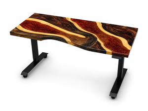 Modern <b>Solid</b> <b>Wood</b> Executive <b>Desk</b> Handmade Freestanding Workstation with DIY Assembly for Home Office - Product Image 4