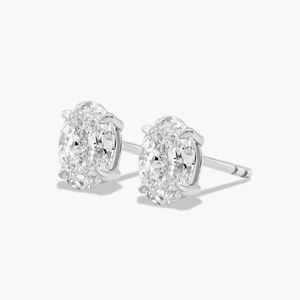 Boucles d'oreilles classiques élégantes pour femmes en or massif 14 carats avec diamant de laboratoire de 2 carats, taille brillant, or blanc/jaune, exportateur indien - Product Image 2