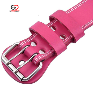Cinturón de Levantamiento de Pesas Profesional de Cuero Transpirable e Impermeable con Costuras Rojas, Soporte Lumbar, Hebilla, para Powerlifting, Logotipo Personalizado, Resistente - Product Image 3