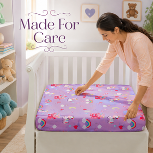 100% Organic Jersey Knitted Baby Cradle Fitted Crib Sheet | Plant/Animal Soft Breathable <b>Nursery</b> Bedding 200TC Custom Logo - Product Image 2