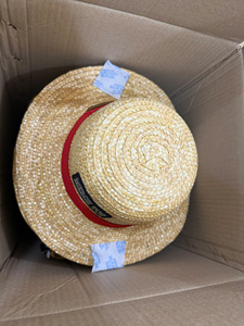 Chapeau Bob en Paille Naturelle du Vietnam, Ajustable, avec Œillets et Bande Rouge, Broderie Crâne, Unisexe Adulte, pour l'Été et les Fêtes en Extérieur - Product Image 2