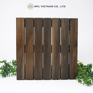 Custom Logo Eco Friendly Dark Stained Square Wood Modern Waterproof Plant <b>Caddy</b> Movable Flower Pot Stand Floor Pallet 360 - Product Image 1