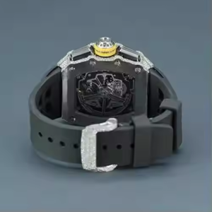 Reloj VVS de Lujo, 20mm, Analógico, con Correa de Cristal, Adornado con Diamantes Moissanite, Estilo Hip Hop, Correa de Goma, Caja Cuadrada Antigua de Acero Inoxidable - Product Image 4