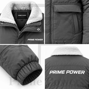 New Design 2026 Custom <b>Shearling</b> Collar Puffer Jacket Winter Padded <b>Coat</b> Wholesale Insulated Bomber Outerwear Manufacturer - Product Image 3