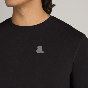 Atmungsaktives Übergrößen-T-Shirt mit Mescal-Passform, Langarm, aus Baumwolle und Bambusfaser, Vliesstoff, mit individuellem Logo-Design auf der Vorderseite, Casual-Stil - Product Image 4