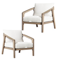 Sofá Individual de Madera de Teca Ecológico y Moderno, con Cojín, para Uso en Interiores y Exteriores, Sillón de Indonesia, Gran Venta
