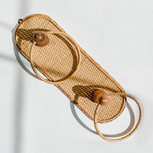 Porte-serviettes de salle de bain à prix compétitif, porte-serviettes modernes en rotin, écologiques - Product Image 1