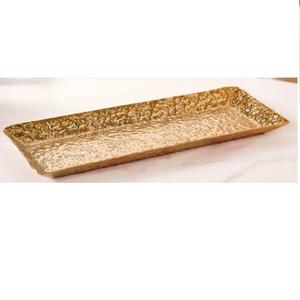 Magnifique plateau ovale en cuivre pour servir gâteaux, pâtes et pizzas, design moderne, plateau en métal de luxe pour la cuisine et la restauration, plateau de service. - Product Image 5