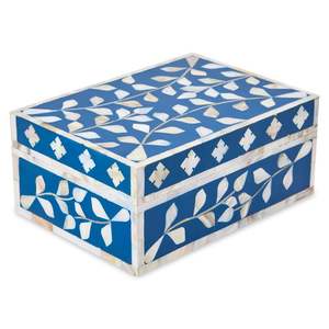 Caja de Joyería Decorativa de Lujo Moderna con Incrustaciones de Hueso Hechas a Mano, Cajas Organizadoras de Color Marfil y Dorado para Decoración del Hogar (Juego de 2) - Product Image 3