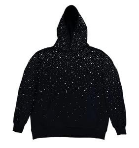 เสื้อพูลโอเวอร์สตรีทแวร์ผ้าฟลีซโพลีเอสเตอร์/คอตตอนทรงปกติ ล้างสีแบบแอซิดวอช ประดับคริสตัล สำหรับฤดูหนาว ขายส่ง ปักโลโก้ตามสั่งได้ - Product Image 3