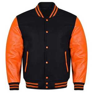Fabricant OEM, veste varsity de haute qualité pour hommes, broderie en chenille, manches en cuir, veste varsity personnalisée, veste de baseball, veste letterman - Product Image 1