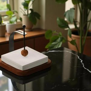 Organizador de Servilletas de Madera Simple, Perfecto para Mostradores de Cafeterías, Mesas de Bistro y Áreas de Espera o Trabajo, Hecho a Mano en India - Product Image 3