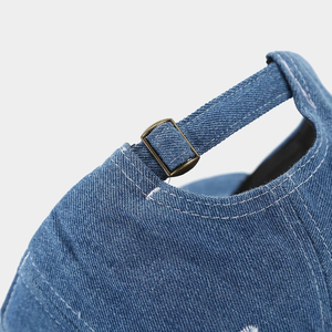 New Custom Solid Color Denim Soft Top Baseball Cap Men's Simple Casual Outdoor <b>Sunscreen</b> Sunshade Jean Sports Common Letter - Product Image 2
