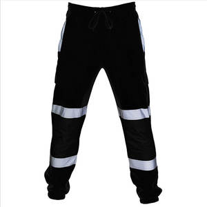 Pantalon de travail routier haute visibilité pour hommes – Pantalon de jogging de sécurité ample avec bandes réfléchissantes et patchwork - Product Image 2