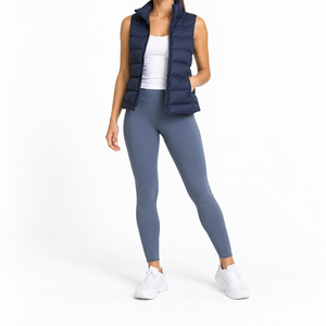 Chaleco Acolchado Ligero con Cierre, para Mujer, Estilo Urbano, Tejido, Informal, Personalizable con el Logotipo de tu Marca, Impermeable, Invierno - Product Image 1