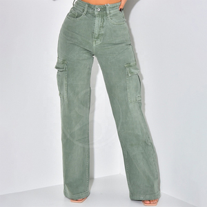 Custom High <b>Waist</b> Baggy Pant <b>for</b> Women Oversize Winter Fashionable Pocket Denim <b>Jeans</b> OEM Service Ladies <b>Jeans</b> Pants - Product Image 2
