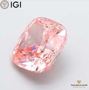 เพชรทรงสี่เหลี่ยมคุชชั่น น้ำหนัก 3.00 กะรัต พร้อมใบรับรอง IGI ความสะอาดระดับ VS1 สีชมพูแฟนซีสดใส เพชร CVD ผลิตในห้องปฏิบัติการ สำหรับเครื่องประดับเจ้าสาว - Product Image 6