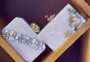 Pochette en résine artisanale de luxe, boîte à bijoux en cristal - Product Image 5