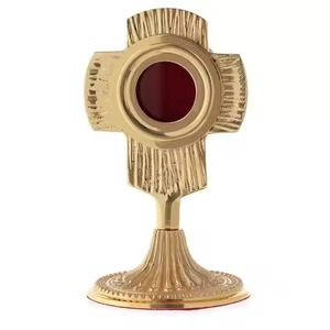 Nueva Monstranza de Latón de Alto Brillo, Monstranza Decorativa de Latón para Adoración Eucarística, Vaso Sagrado para Altar de Iglesia, Católica - Product Image 1