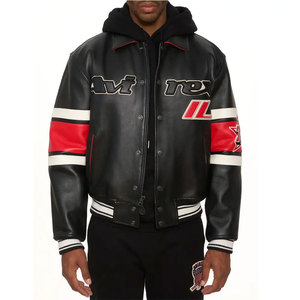 Veste en cuir Avirex de qualité supérieure pour homme, col mandarin, hiver, imperméable, coupe-vent, respirante, couleurs personnalisées, logo - Product Image 1