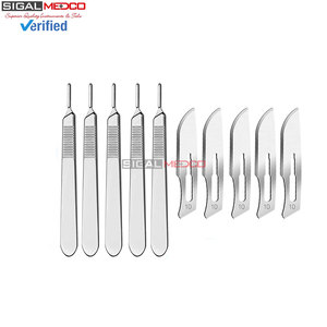 Cuchillas Quirúrgicas Estériles Premium, 5 Piezas, con Mango para Bisturí, 500 Cuchillas Desechables, Acero Inoxidable Alemán, Certificación CE - Product Image 5