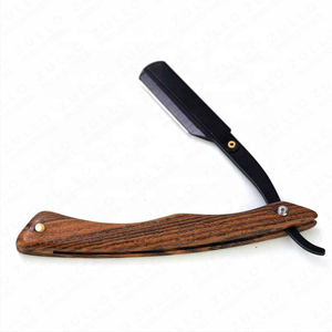 Professional Leaf Style Straight Razor Stainless Steel <b>Blade</b> Wooden Handle Foldable Shaving Tool Custom Logo OEM for Men - Product Image 4