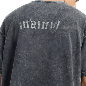 Camiseta Premium para Hombre con Lavado Ácido, Algodón de Alto Gramaje, Estilo Oversize, Ropa Casual de Moda para Pedidos al por Mayor - Product Image 4