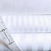 Ensemble de housse de couette 3 pièces en satin rayé blanc, fermeture éclair, 130 GSM, 300 fils, microfibre douce, pour la maison, l'hôtel, l'hôpital