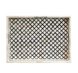 Bandeja para servir con incrustaciones de hueso Natural 100%, platos para servir Chocolate, bandejas modernas para servir, vajilla con incrustaciones de hueso de madera, platos para el desayuno - Product Image 1