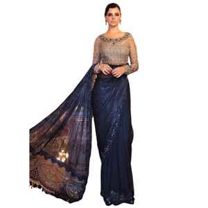 Sari indien et pakistanais au design attrayant pour femmes, pour mariage et occasions spéciales, en polyester, provenant d'un fournisseur indien - Product Image 1