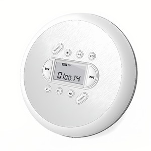 Reproductor de CD Portátil Redondo en Oferta, Inalámbrico con Bluetooth 5.0, Pantalla LCD, Recargable, Reproductor de Audio USB para el Hogar y Aprendizaje de Idiomas - Product Image 1