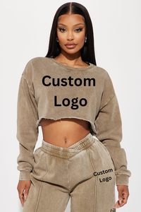 ชุดเซ็ตเสื้อฮู้ดดี้และแจ็คเก็ตแบบทูพีซลายมัดย้อมฟอกสีสไตล์วินเทจ ปักลายแบบดิสเทรส สำหรับผู้หญิง ผลิตโดยผู้ผลิตเสื้อผ้า - Product Image 2