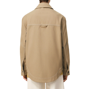 Veste de travail unisexe en toile de coton, coupe oversize, style utilitaire, boutonnée, streetwear décontracté, vêtement d'extérieur, personnalisable OEM, marque privée - Product Image 2