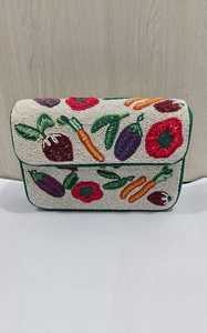 Bolso de Hombro para Mujer MSR Bohemian con Patrón Vegetal y Cuentas Hecho a Mano, Ecológico y Ligero para Bodas y Viajes, Personalizable - Product Image 2
