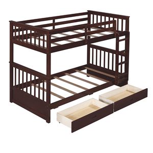 Letto a Castello Espresso Twin Over Twin con Scale e Due Cassetti Contenitori per Bambini (Vecchio SKU LT000265AAP) - Product Image 4