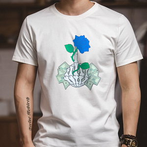 เสื้อยืดคอกลมแขนสั้นผู้ชาย สีพื้น ผ้าฝ้าย ทรงปกติ สไตล์ลำลอง ผ้าเจอร์ซีย์ถัก ดีไซน์เรียบง่าย ขายส่งจากโรงงาน คุณภาพพรีเมียม - Product Image 1