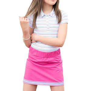 Camiseta Polo Informal para Niñas, Mezcla de Poliéster/Algodón, Bordada, Tejida, Protección Solar UPF 50+, Secado Rápido, Antibolitas, Transpirable - Product Image 2